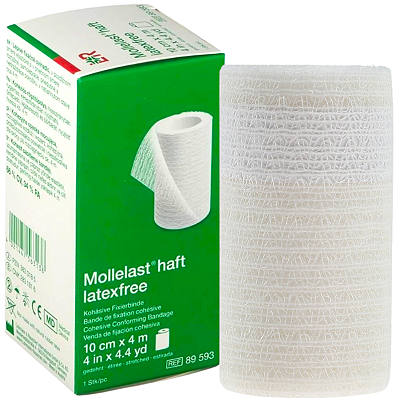 Mollelast 10cm x 4 metros - Atadura Adesiva Elástica