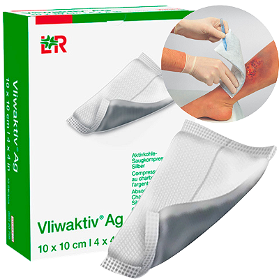 Vliwaktiv Ag Curativo de Carvão Ativado com Prata 10cm x 10cm