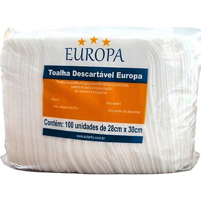 Lenço para Banho PolarFix 28x30cm Toalha Descartável Pacote C/100 Unidades