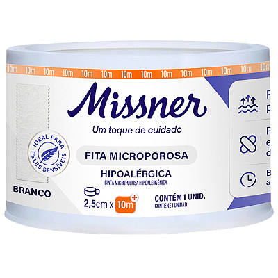 Fita Microporosa Branca 2,5cm x 10m - Missner
