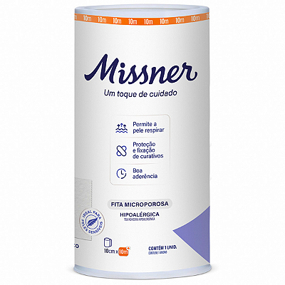 Fita Microporosa Branca 10cm x 10m - Missner