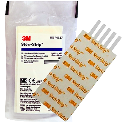Sutura Adesiva Steri Strip Ponto Falso 3M 12x100mm - 01 Envelope C/06 unidades