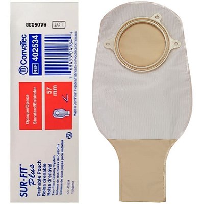 Bolsa de Colostomia Sur-Fit Plus Drenável Opaca 57mm Convatec - 01 unidade