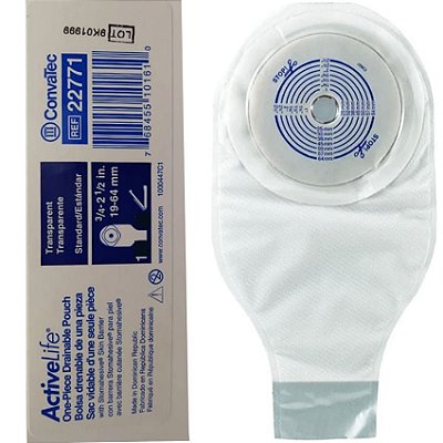 Bolsa de Colostomia Active Life Drenável Transparente Recortável 19/64mm Convatec - 01 Unidade