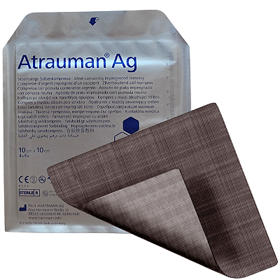 Curativo Atrauman Ag Não Aderente com Prata Antimicrobiana 10cm x 10cm