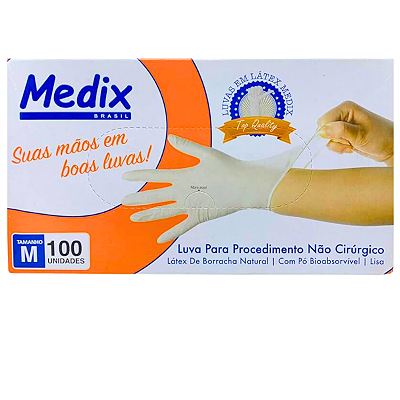 Luva de Procedimento Tamanho M (100UN) - Medix