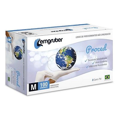 Luva de Procedimento Látex Tamanho G (100UN) - Lemgruber