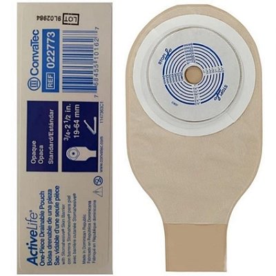 Bolsa de Colostomia Active Life Drenável Opaca Recortável 19/64mm Convatec - 10 Unidades