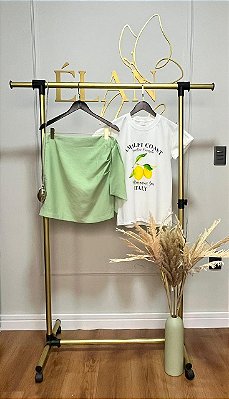 SAIA CURTA BRENDA COM FAIXA E AMARRAÇÃO