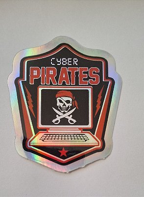 Adesivo Holográfico Hacker Cyber Pirates