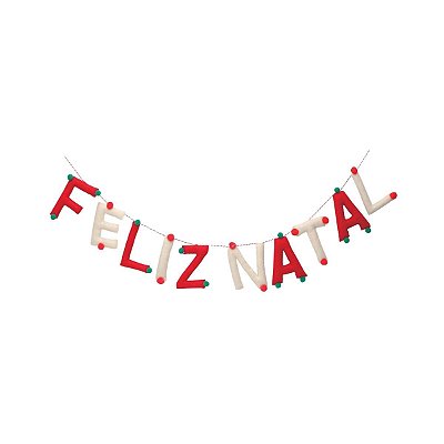 Faixa Feliz Natal Decorativa 90 cm