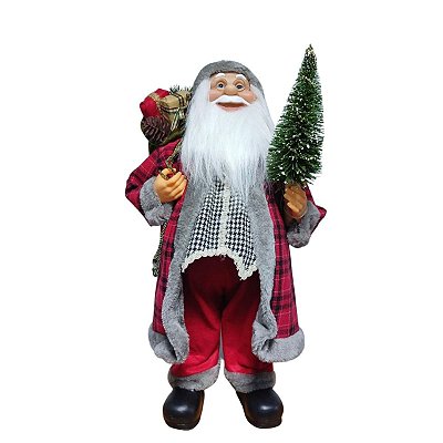 Papai Noel Decorativo 60 cm Pinheiro e Saco de Presentes