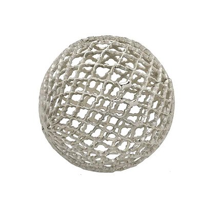 Bola Decorativa Metal Prata 15cm