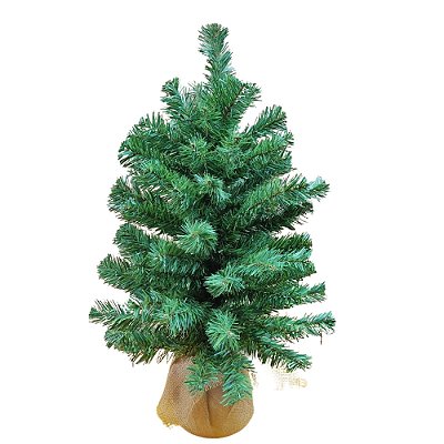 Mini Árvore de Natal Verde Base Juta 75cm
