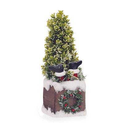 Decoração de Mesa Pinheiro com Pernas Papai Noel 35cm