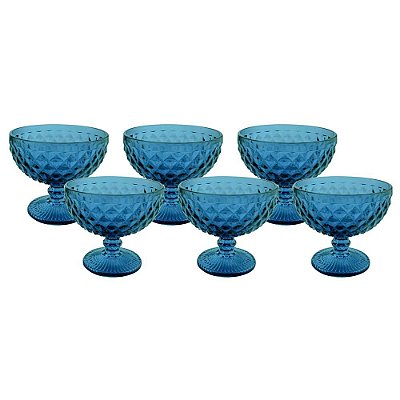 Jogo Taças para Coquetel Bico Abacaxi 6 Peças Azul Mimo Style