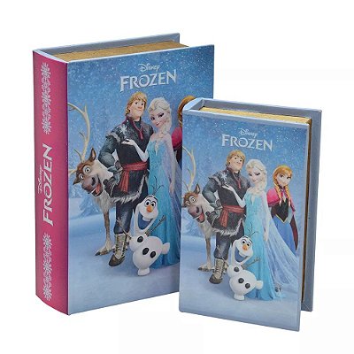 Caixa Livro de Madeira Frozen Jogo com 2