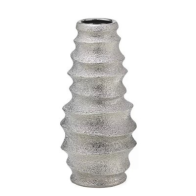 Vaso Decorativo Prata Espiral 29cm