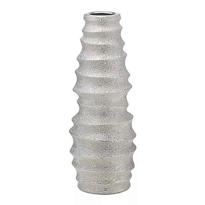 Vaso Decorativo Prata Espiral 38cm