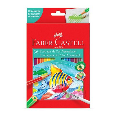 Lápis de Cor Aquarelável Faber-Castell EcoLápis 36 Cores