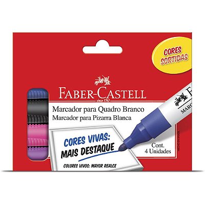 Marcadores de Quadro Branco Faber-Castell 4 Unidades