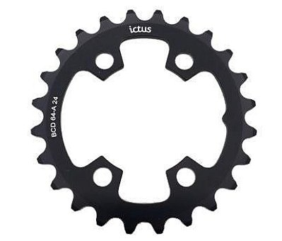 Coroa ICTUS Indexada - BCD64 22T - 10/11v - Black (Assimétrica)
