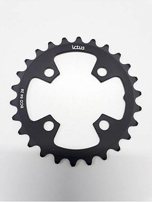 Coroa ICTUS Indexada - BCD64 26T - 10/11v - Black (Simétrica)