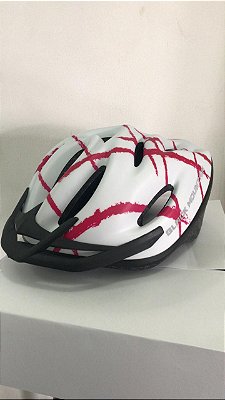 Capacete de Ciclismo WINNER BM Branco/Rosa com Apoio