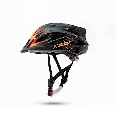 Capacete TSW Raptor III Led Preto/Laranja c/ Viseira - Tam. G