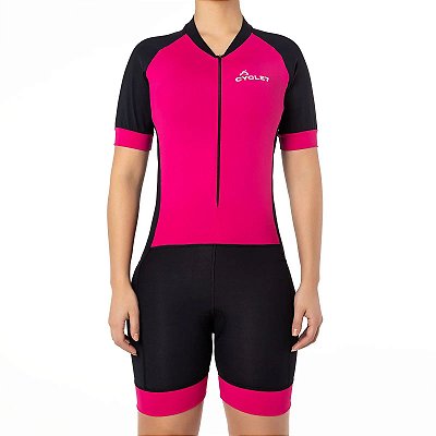 Macaquinho CYCLE Feminino Preto/Rosa Tam. G