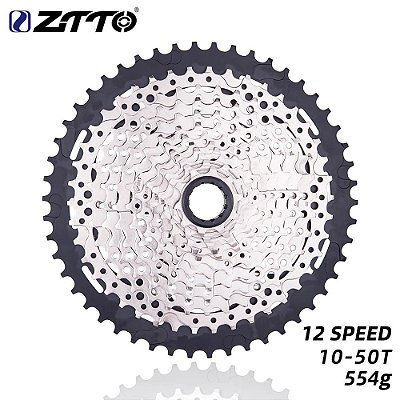 Cassete ZTTO Micro Spline 12V 10-50T Preto/Prata