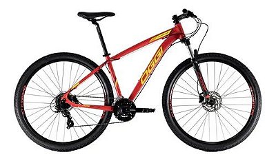 Bicicleta OGGI  29 Hacker HDS 24V Vermelho/Amarelo/Preta - TAM. 19