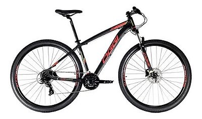Bicicleta OGGI 29 Hacker HDS 24V Preta/Vermelha/Amarela - TAM. 19