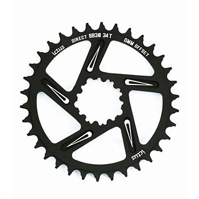 Coroa Ictus DIRECT OFFSET 0MM 34T Preta (Compatível Sram )