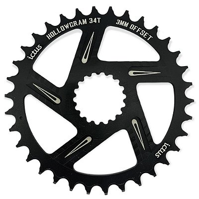 Coroa ictus HOLOWGRAM OFFSET 3MM 34T Preta
