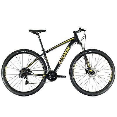Bicicleta OGGI Hacker Sport 21V Preto/Amarelo/Dourado - Tam. 17