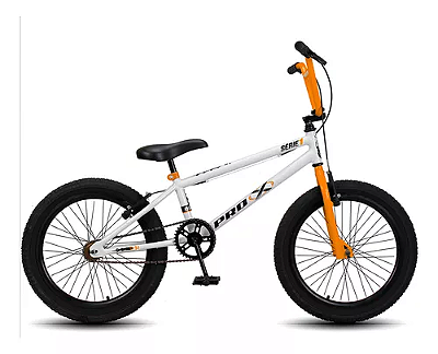 Bicicleta PRO X Aro 20 Branco/Laranja
