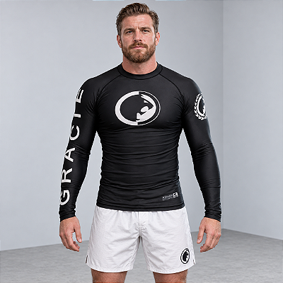 Rash Guard Preta Equipe RGA - Manga Longa