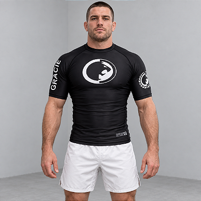 Rash Guard Preta - Equipe RGA - Manga Curta