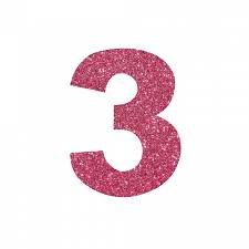 NUMERO ''3'' EM EVA BRILHO PINK