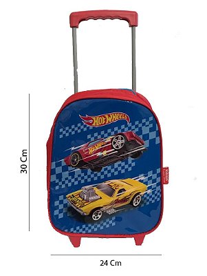 MOCHILA C/CARRINHO BABY MASCULINO VERMELHA HOTWHEELS MAXLOG