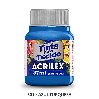TINTA P/ TECIDO ACRILEX REF. 501 AZUL TURQUESA