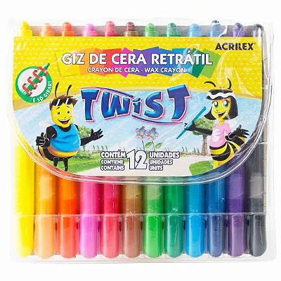 GIZ DE CERA 12 CORES TWIST RETRÁTIL ACRILEX