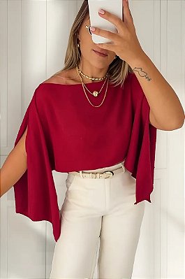 Blusa Capa feminina estilosa varias formas de usar moda influencer