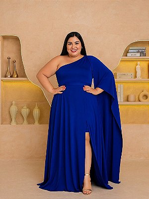 Vestido Feminino Longo com Capa Plus Size