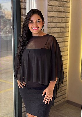 Blusa Feminina Tule Bata Capa