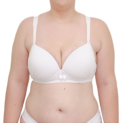 Sutiã Plus Size em Microfibra com Bojo Branco