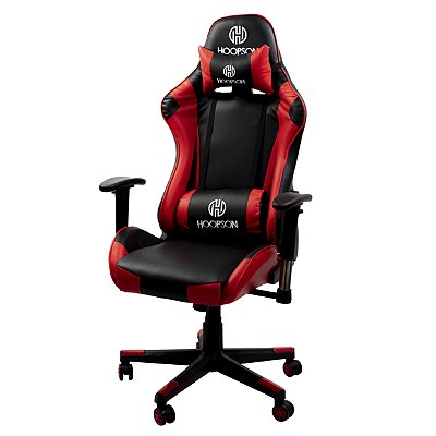 Cadeira Gamer CG-601 Giratoria Reclinável Preto Vermelha Hoopson