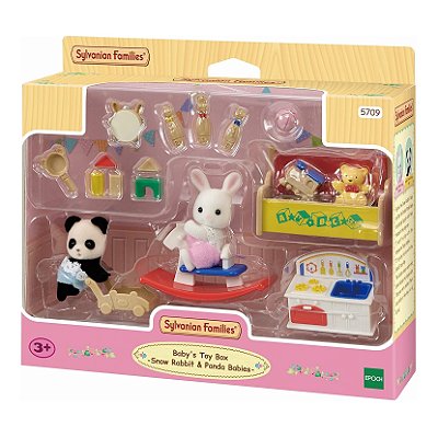 Conjunto Brinquedos Divertidos - Bebê Coelho Neve & Bebê Panda - Sylvanian Families
