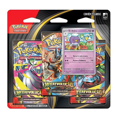 Cartas Pokémon Blister Triplo Drifblim Mega Evolução Copag